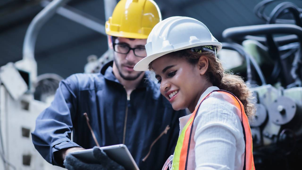 Two maintenance engineers men and women
